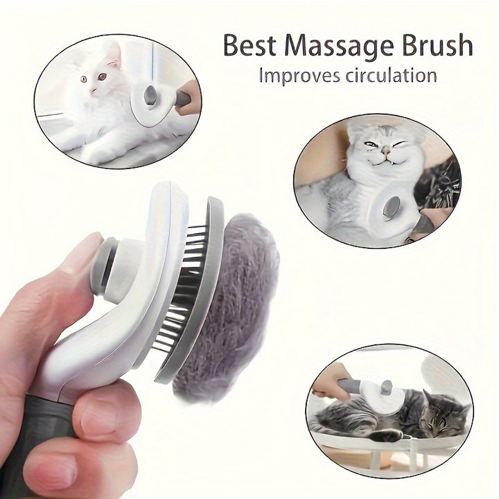 Dog and Cat Cleaning Face Comb, One-Button Hair Removal, Automatic Hair Removal, Pet Hair Removal Massage Comb, Cat and Dog Needle Comb Beauty Cleaning Brush, The Best Gift for Pets