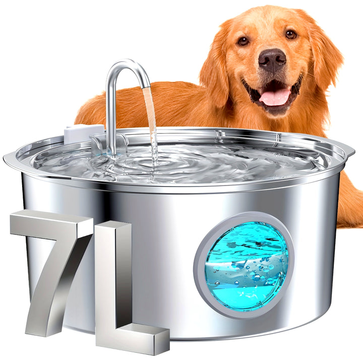 7L Automatic Sliding Steel Fountain for Pets - Silent