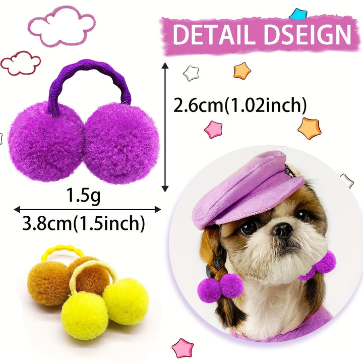 10 Pieces of Plush Hair Bows for Dogs and Cats 🐾