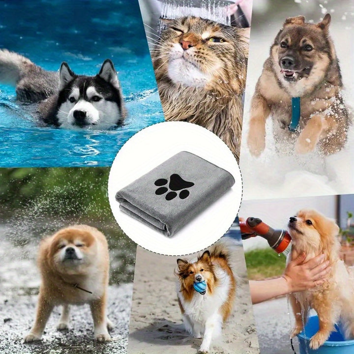 Superabsorbent bath towel for dogs and cats