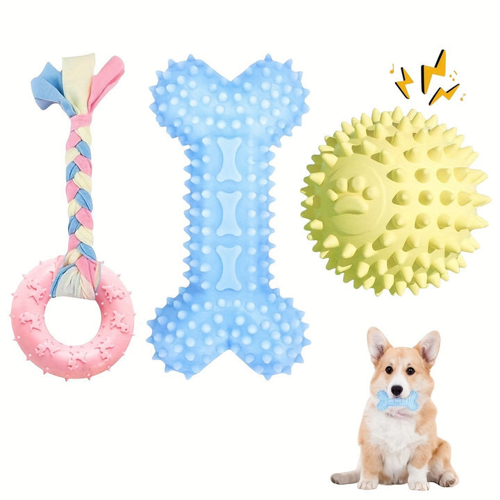 Set of 3 Puppy Chew Toys | Teething relief, interactive🐾