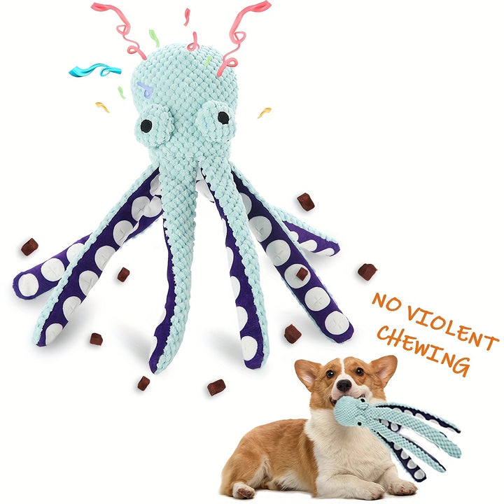 Interactive Octopus Dog Plush Toy | teeth cleaning 🐾