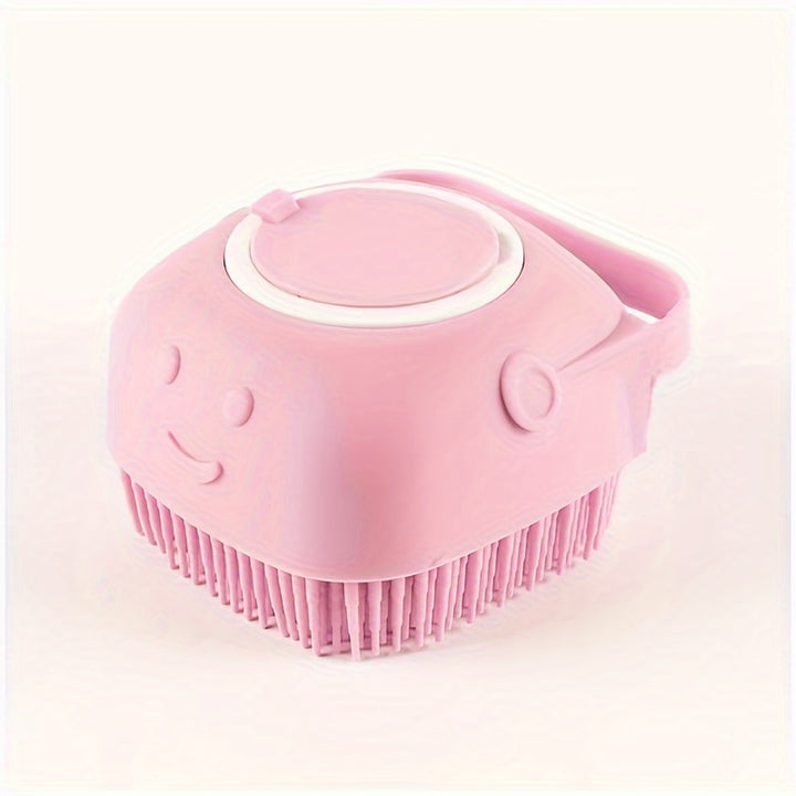 Silicone Pet Shampoo Brush with Built-In Dispenser - Gentle Massage Bath Comb for Dogs & Cats, No Batteries Required