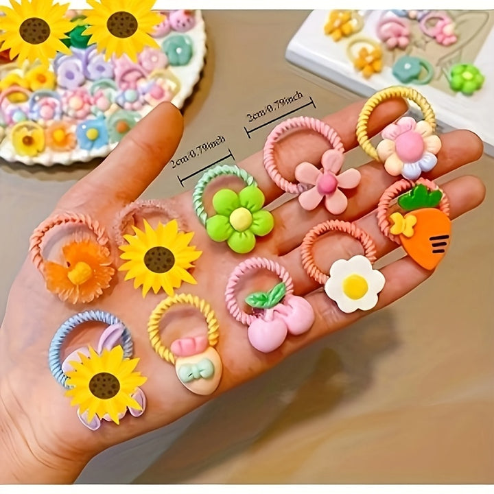 30 Pieces Cute Elastic Soft Mixed Colors