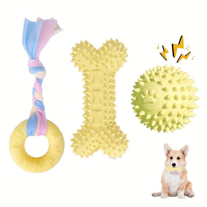 Set of 3 Puppy Chew Toys | Teething relief, interactive🐾