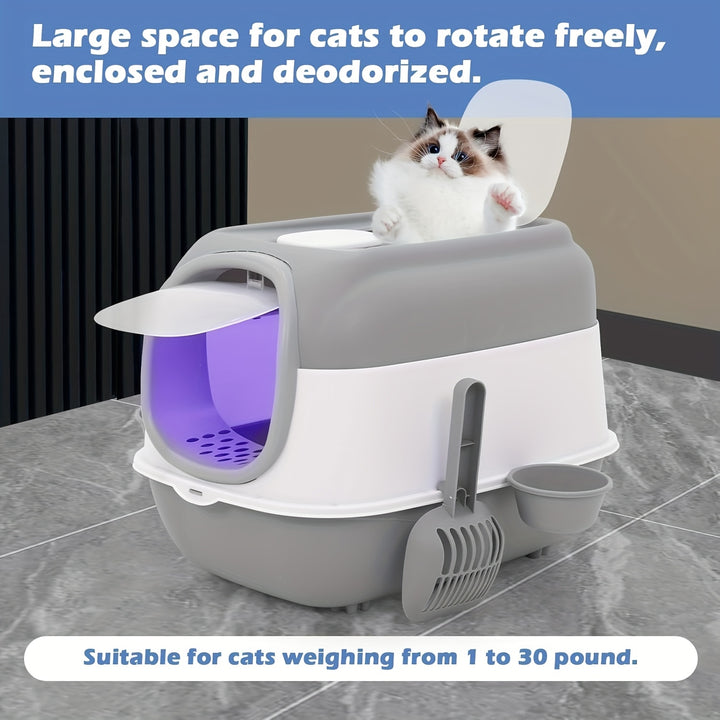 Extra Large Closed Cat Litter Box | Sand and leak proof 🐾