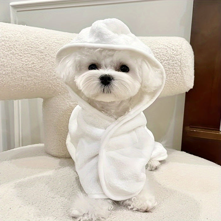 Ultra-Absorbent Microfiber Pet Bathrobe for Small to Medium Dogs & Cats - Quick Dry, Soft, All-Season Comfort with Secure Hook-and-loop Fastener Closure