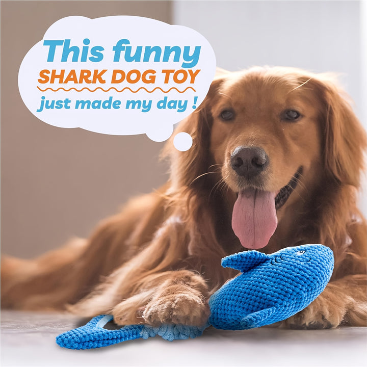 Interactive Shark Dog Plush Toy Tooth Cleaning Fun