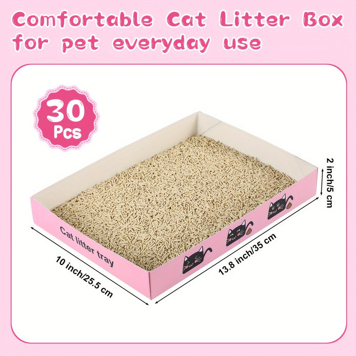 Disposable Cat Litter Boxes, Pack of 5 Easy to Clean🐾