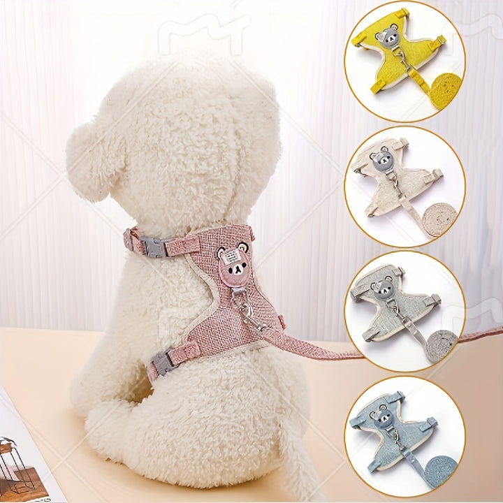 Teddy bear style harness vest, linen material