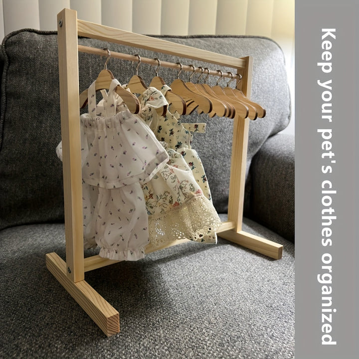 Wooden Pet Clothes Rack | Portable organizer🐾