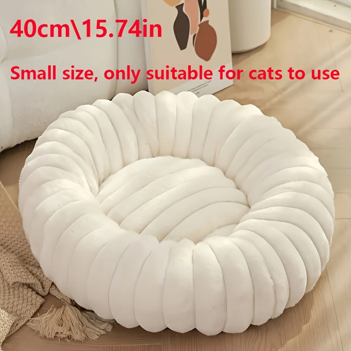 1Pc Round Plush Cozy Pet Bed Soft Mat