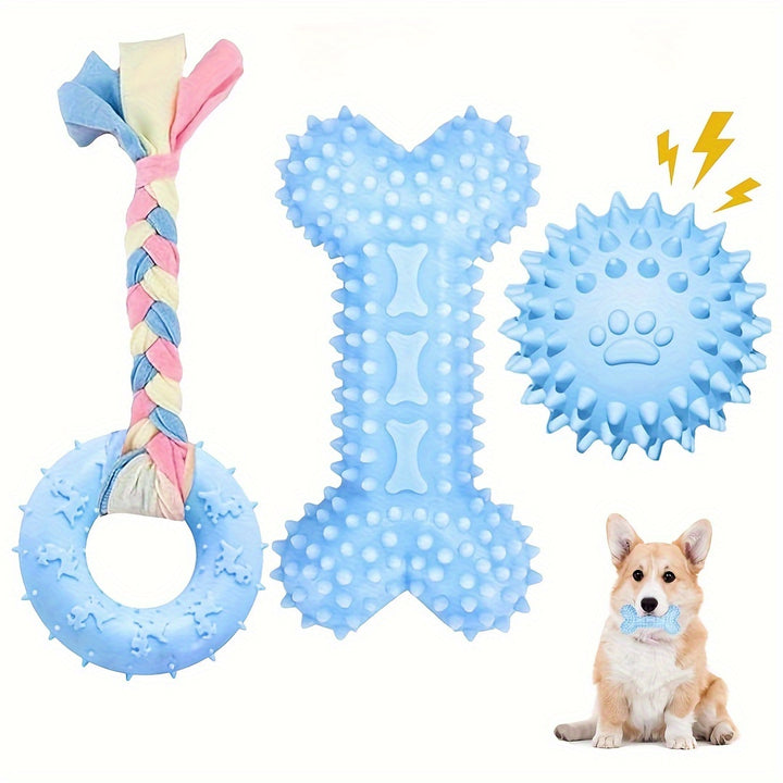 Set of 3 Puppy Chew Toys | Teething relief, interactive🐾