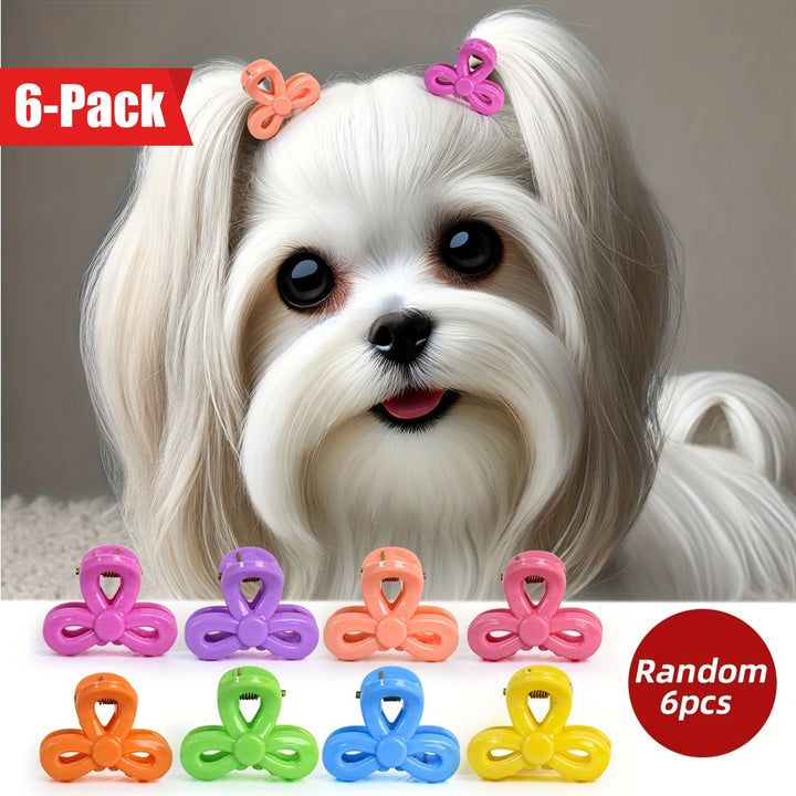 Pack of 6 Butterfly Shape Clips Grooming Clips