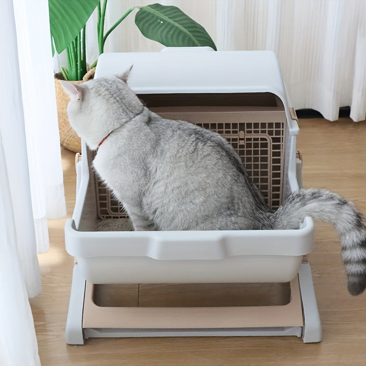 Leak-Proof Cat Litter Box | Elegant and Easy to Clean 🐾