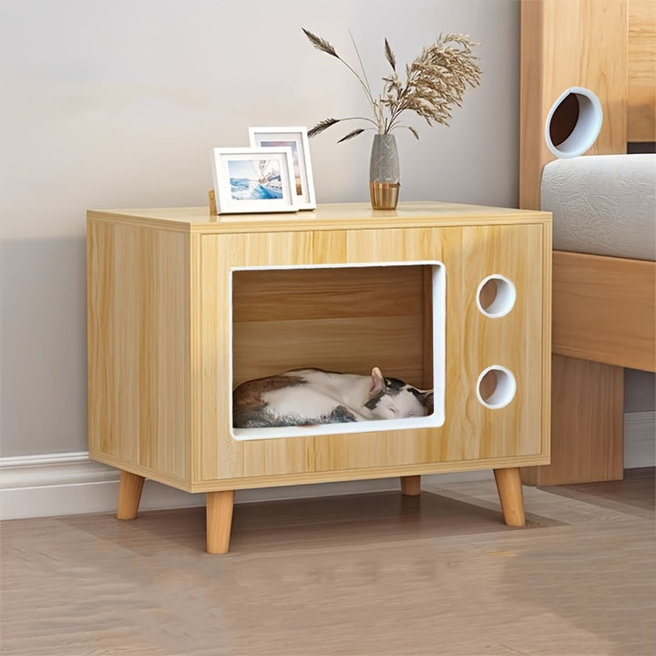 Wooden Cat Litter Box and Nightstand multifunctional 🐾