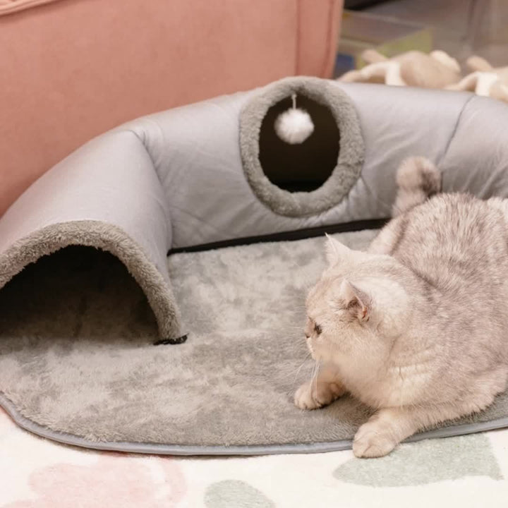 3 in 1 Cozy Tunnel Bed for Cats | Play, Sleep and Relax 🐾