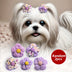 2 Pieces Cute Floral Dog Hair Bows - Beautiful